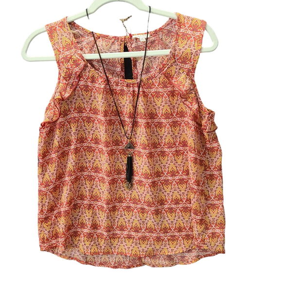Lily White Womens Tank Top Multi-Color Size Medium 100% Polyester Neckless - Picture 1 of 12